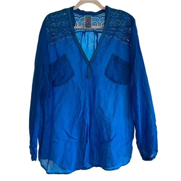 Johnny Was embroidered v-neck blouse - Picture 2 of 11